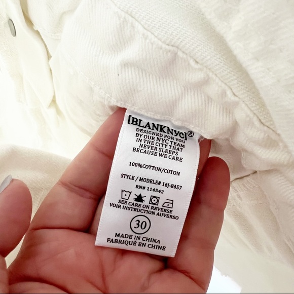BLANKNYC White Raw Hem Denim Shortalls Lightbox White 30 10 NWT - Picture 11 of 16